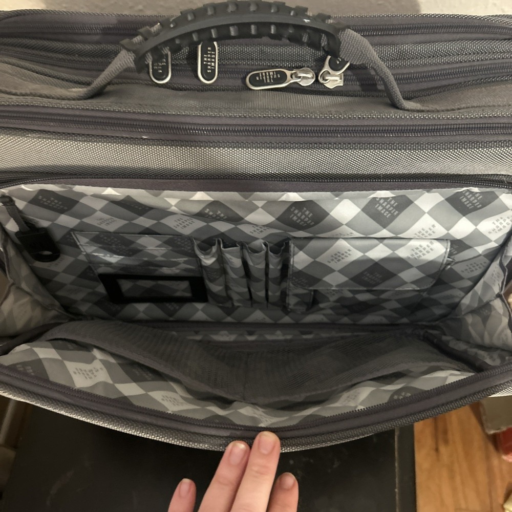Sharper Image Carry On Laptop Bag TSA Approved Silver & Grey Travel - Picture 2 of 11